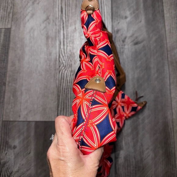 Stella & Dot navy red brown tote large travel baby bag shoulder luggage - Picture 8 of 12